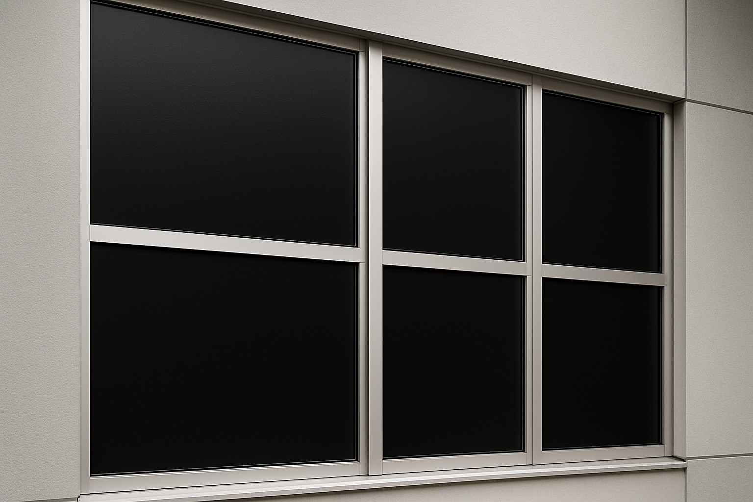 black opaque film on windows