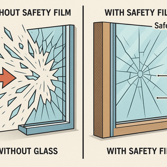 iamge of how safety window film protects