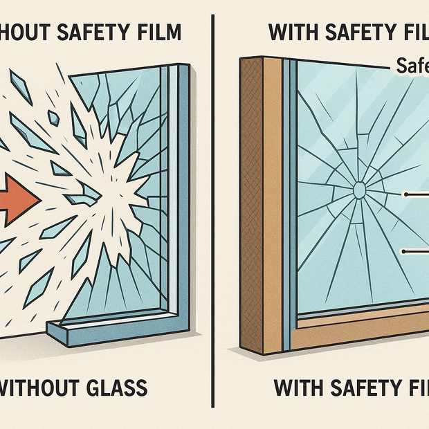 iamge of how safety window film protects